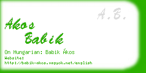 akos babik business card